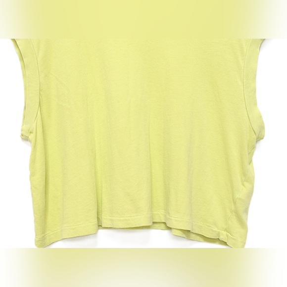The Great Square Tee Shirt Boxy Cropped Crew Neck Lime Zest Green Yellow Size L - Picture 4 of 8